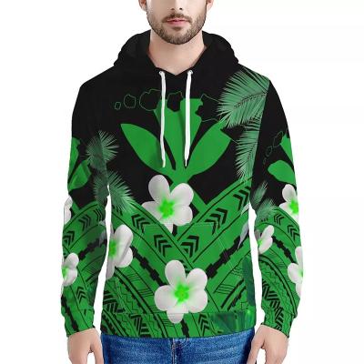 China Wholesale Anti-Shrink Plumeria Polynesian Traditional Flower Maoli Flag Samoa Kanaka Tribe Top Red Washed Cropped Men's Hoodie Unisex for sale