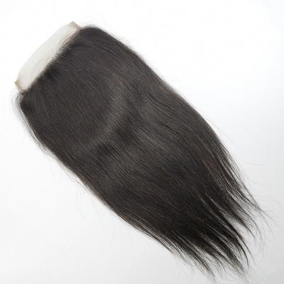 China Wholesale Straight Pre Plucked Brazilian Free Part Virgin Human Hair 4*4 5X5 6X6 7X7 Straight Swiss Lace Closure for sale