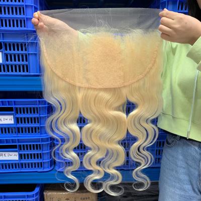 China Pre Plucked Blonde Burmese Swiss Lace Closure Frontal Sellers Straight 613 13X4 13x6 Full for sale