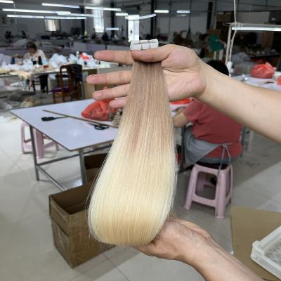 China Wholesale Straight Thick Bottom Double Pulled Cuticle Aligned Tape Invisible Hair Extensions for sale