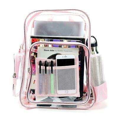 China Custom Logo Waterproof Fashion Girls Glitter Clear PVC Transparent Backpack for sale