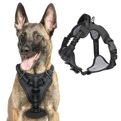 China OEM Adjustable Soft Large Rpet Breathable High Quality Heavy Duty Pull Dog Military Tactical Training Harness for sale