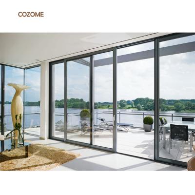 China Modern Patio Doors Enchant Aluminum Full Glass Sliding Door With Built In Blinds for sale