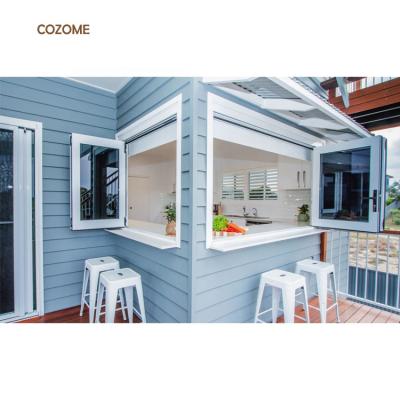 China Foshan Folding Interior Aluminum Double Glazed White Color Kitchen Folding Window Doors For Apartment for sale