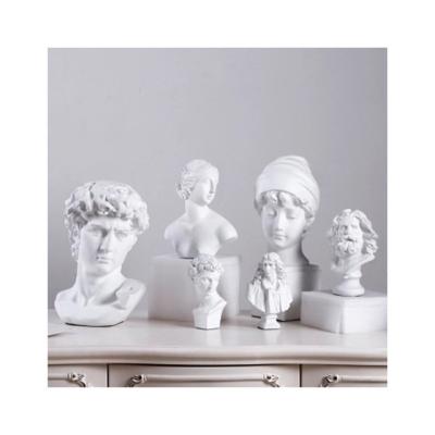 China Nordic Europe Figure Plaster Bust Statue Gypsum Drawing Practice David Head Portraits Greek Mythology Open Famous Sculpture for sale