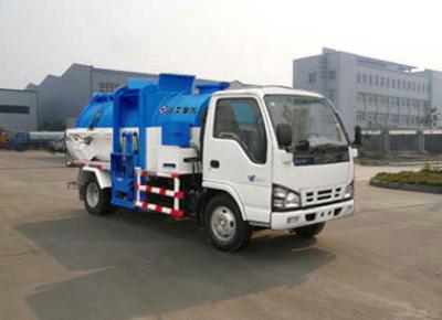 Chine 4.3m3 scellés déchargent/poussées déchargent les véhicules de collection de déchets alimentaires de récipient/camions XZJ5070TCA à vendre