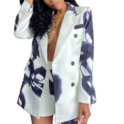 China Autumn Breathable Wholesale Link Die Prints 2 Piece Suit Set For Women Clothes Suit Shop LadyWaisted Blazers Work Wear Pant Suits for sale