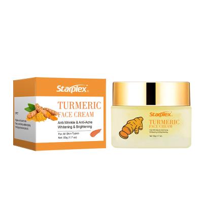 China Private Label Acne Beauty Organic Face Cream Anti Aging Anti Moisturizing Turmeric Hydrating and Brightening Face Cream for sale