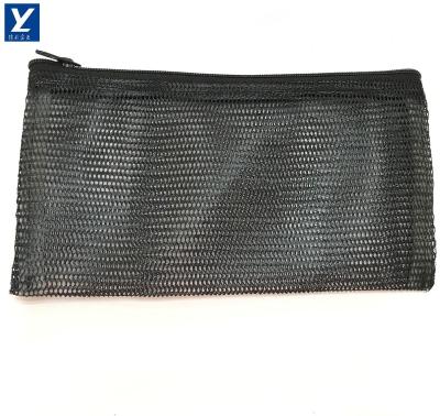 China Recyclable Mesh Net Cosmetic Bag With Zipper for sale