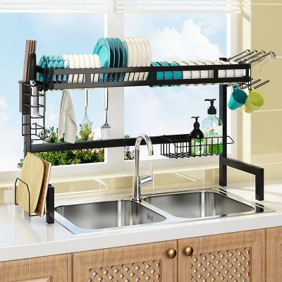 China 85cm Workable Dish Rack Kitchen Organizer Dish Drying Rack Over The Kitchen Sink Countertop Dish Storage Racks And Racks for sale