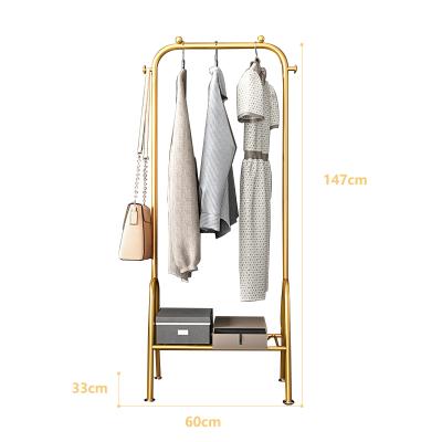 China High Quality Durable Clothes Rack Folding Floor Bedroom Hanger Household Clothes Shelf Drying Rod Living Room Shelf Coat Rack Rack for sale