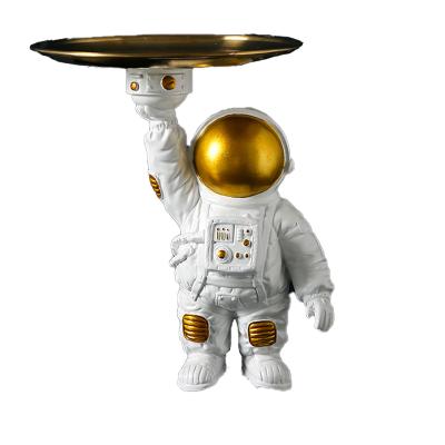 China Resin Art Decor Astronaut Creative Living Room Desktop Ornament Entrance Key Storage Housewarming Modern Wedding Gift for sale