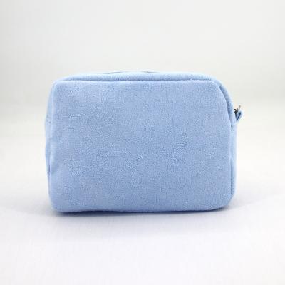 China RPET Terry Cloth Makeup Bags Sustainable Eco Friendly Towel Travel Cosmetic Pouch for Women for sale