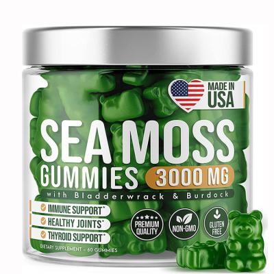 China Increase Immunity Organic Private Label Vegan Vitamin Minerals Detox Improve Immune Energy Sea Moss Gummies With Bladderwrack Burdock Sea Moss for sale