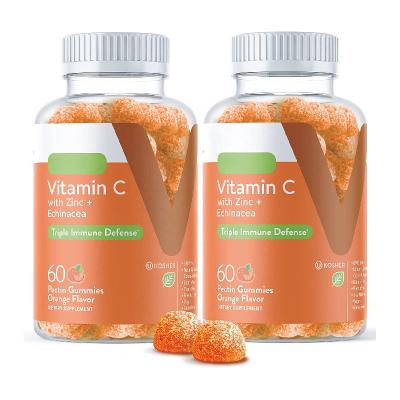 China immune & Anti-Fatigue OEM Private Label Vegan Vitamin C Gummies Plus Zinc & Echinacea 3 in 1 Support Immune Energy Boosts Herbal Dietary Supplements for sale