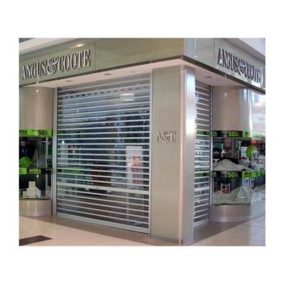 China Modern Commercial Roller Office Shutters Clear Plastic Roll Up Doors Polycarbonate Clear Rolling Shutter Door for sale