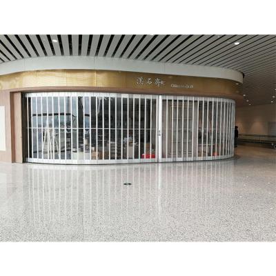 China Crystal Shop Modern Popular Mall Polycarbonate Space Saving Clear Folding Doors Bifold Doors Shopping for sale