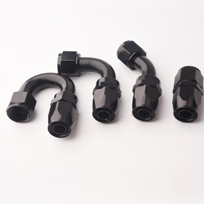 China Hot Sale Automotive Spare Parts Aluminum Anodized Pipe Fittings Ptfe Full Flow An6 An8 An10 Black for sale