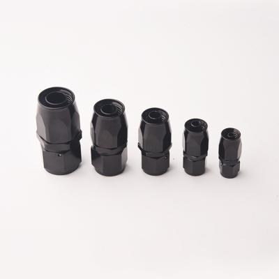 China Automotive Spare Parts Racing Parts Straight Black Pipe End Connector An4 Swivel Aluminum A Fitting for sale