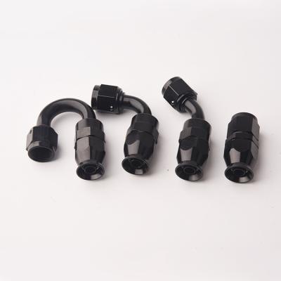 China Automotive Spare Parts Aluminum 90 Degree An12 12an -12an Black Full Flow Swivel Pipe Eends For Car Modification for sale