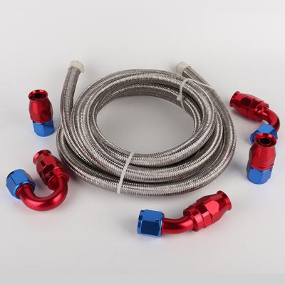 China An10 Nylon Braided Stainless Steel Piping Stainless Steel Fuel Line Fittings Hose End Adapter Kit for sale