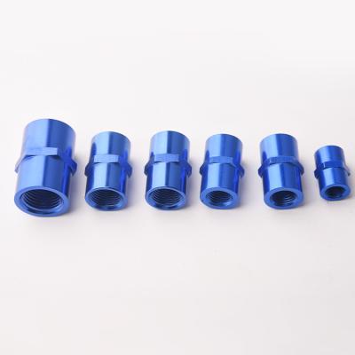 China Automotive Spare Parts A Union Bulkhead Adapter Male Threaded Universal Straight Type Anodized Aluminum Fitting for sale