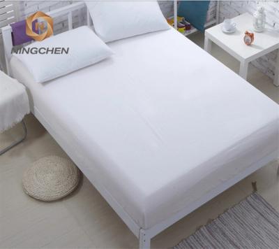 China Reusable Plain White Cotton Massage Table Cover Sets Flat Bed Fitted Sheets for sale