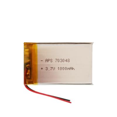 China Shenzhen 1000mAh 3.7v Li-ion Li-Polymer Battery Pocket 703048 Lipo Lithium Ncm Rechargeable Battery 7.0*30*48mm for sale