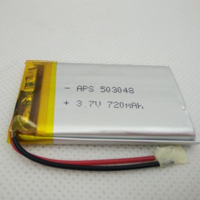 China rechargeable lipol nmc pocket cell battery li-polymer battery, lithium ion battery cells 3.7v 720mAh li ion pocket 503048 5.0*30*48mm for sale