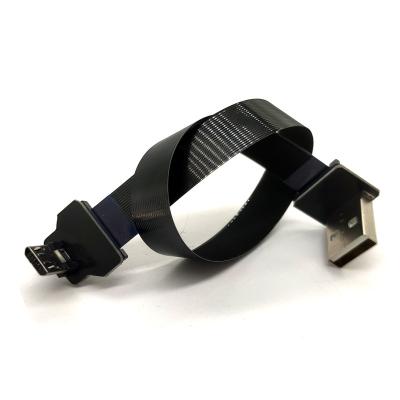 China Electronic Ultra thin Flat type c cable Type c male angle to type c male Ribbon USB CABLE for sale