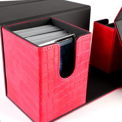 China Viable Custom Leather Deck Box For Tcg/Magic 100 Wholesale Custom Cards Deck Box Factory Price PU Deck Box for sale