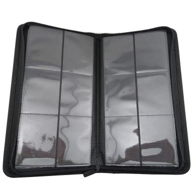 China Recycle 6 Pocket PU Leather Binder With Zipper Closure MTG Game Card Collection for sale