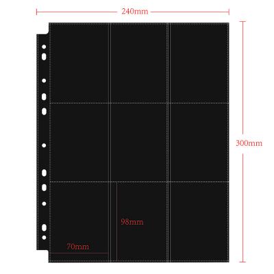 China Recycle Trading Card 9-Pocket Double Sided Pages Binding Sleeves Card Protector Sheets For Various Trading And Sports Cards for sale