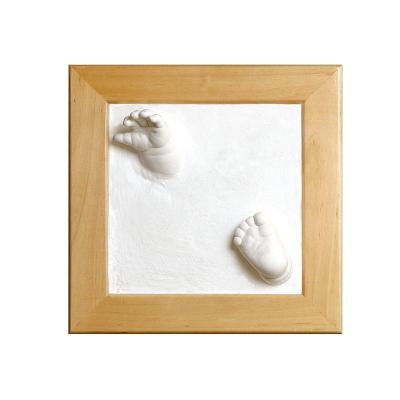 China Baby's first year baby photo frame wooden handprint and footprint photo frame for sale