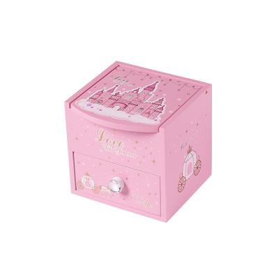 China Wooden Manufacturers 1 Drawer And Mirror Wood Jewelry Box With Logo for sale