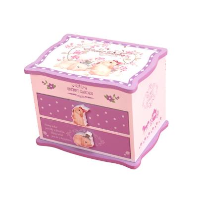 China Travel Kids Wooden Luxury Custom Jewelry Box For Bracelet And Charm for sale