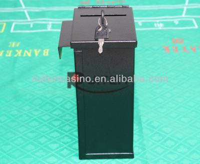 China With Top Tower Lid Metal Toke Box With J Hook Casino Toke Box for sale