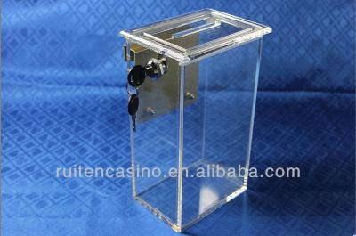 China Acrylic Casino Toke Box With Top Slide Lid Casino Drop Box for sale