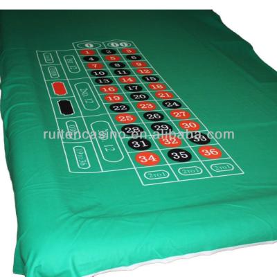 China 100% Liquid And Water Resistant Polyester Fabric Roulette Table Casino Layout--Green & Style Double00 for sale