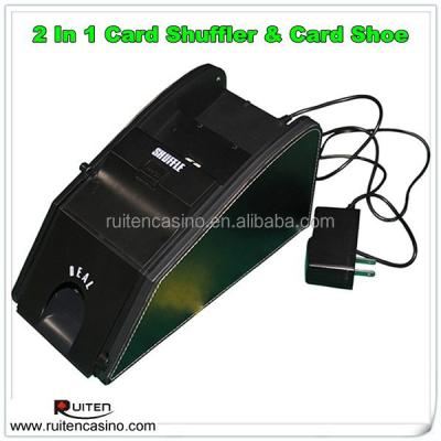 China Plastic 2 in 1 Automatic Card Shuffler and Card Shoe Card Shuffler for sale