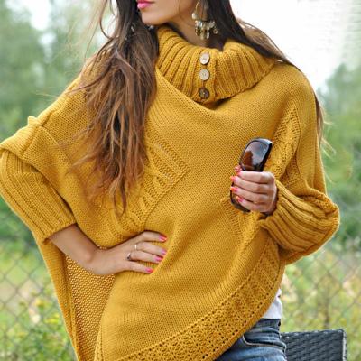 China Anti Wrinkle Factory Length Mid Neck Sweater Ladies High Around Loose Neck Thick Knitted Coat Custom Turtle for sale