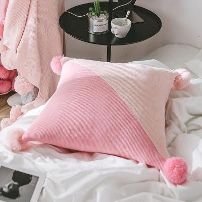 China Good Quality Sustainable Factory Wholesale Custom Colorful Buttons Knitting Cushion Cover Sofa Pillow for sale