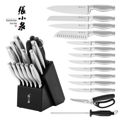 China Sustainable Cookware Sets Knife Block Set With Steak Knives In Hollow Handle Knife Set With Wooden Block for sale