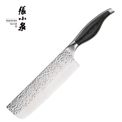 China Viable nakiri chef knives 7 inch nakiri knife Group of Ten Damascus steel vegetable knife for sale