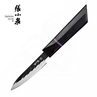 China Viable Serving Kitchen Knife 3.5 Inch Paring Knife With Decorations Ebony Wood Handle for sale