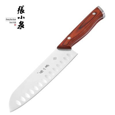 China Sustainable On-Time Shipping Pakka Wood Santoku Knife Forged Stainless Steel Chef Knife for sale