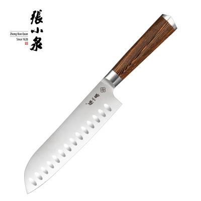 China Cheap 7 inch kitchen chef santoku knife viable pakka wood handle for sale