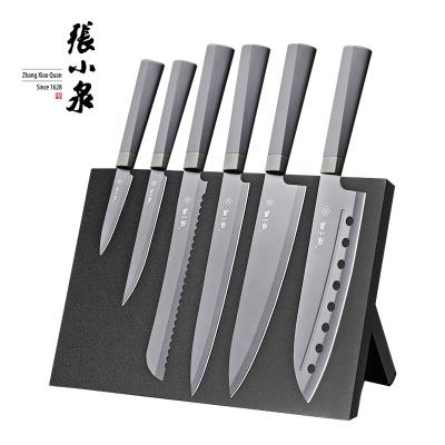 China Sustainable Extreme Sharpness Kitchen Knife Set Gray Cheap OEM Spray Paint Knife Set for sale