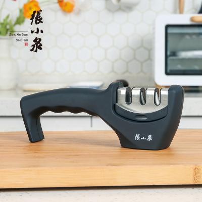 China 4 in-1 Kitchen Knife Accessories 3-Stage Sustainable Black Knife Sharpener for sale