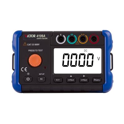 China VICTOR AC 4106A RMS Digital Earth Resistance Tester 3 Pole 4 Pole True Method Measurement 178 * 110 * 59 (mm) for sale